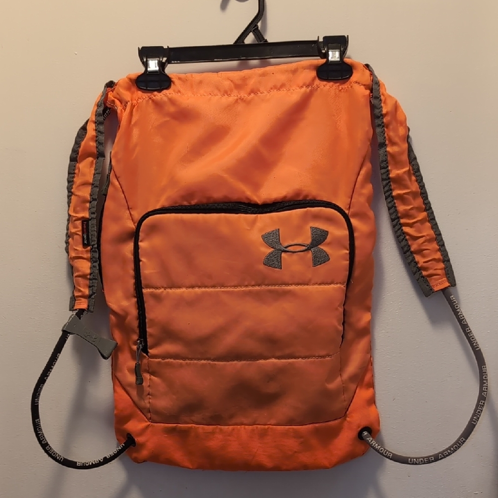 Under Armour Orange and Gray Drawstring Backpack
